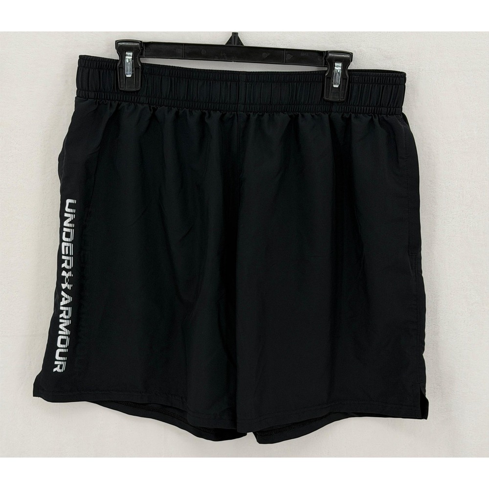 Under Armour Shorts Mens‎ XL Black Tech Performance Training Logo Workout Active